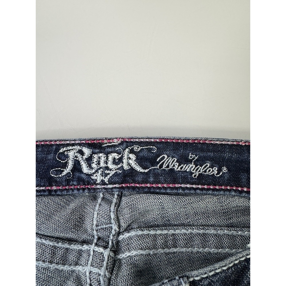 Women's Wrangler Rock 47 Blue Jeans Size 28 / 34" Inseam Colorful Pocket - Picture 4 of 11